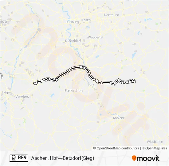 RE9 Train Line Map
