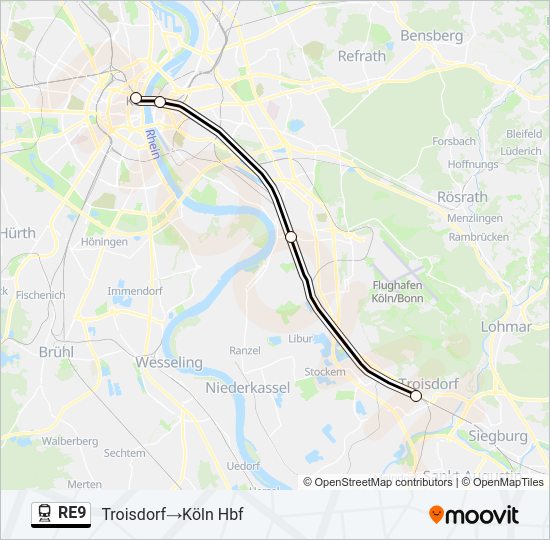 RE9 train Line Map