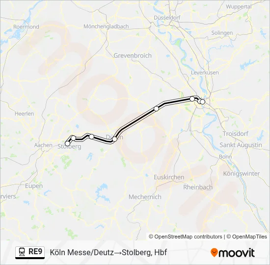 RE9 Train Line Map