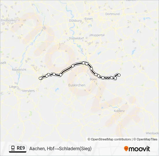 Bahnlinie RE9 Karte