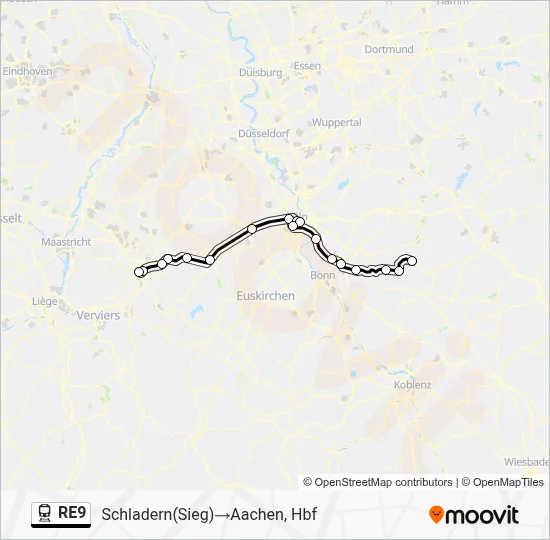 Bahnlinie RE9 Karte