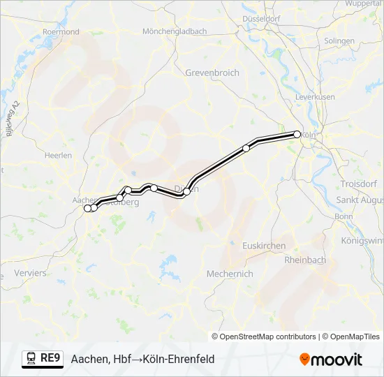 RE9 Train Line Map