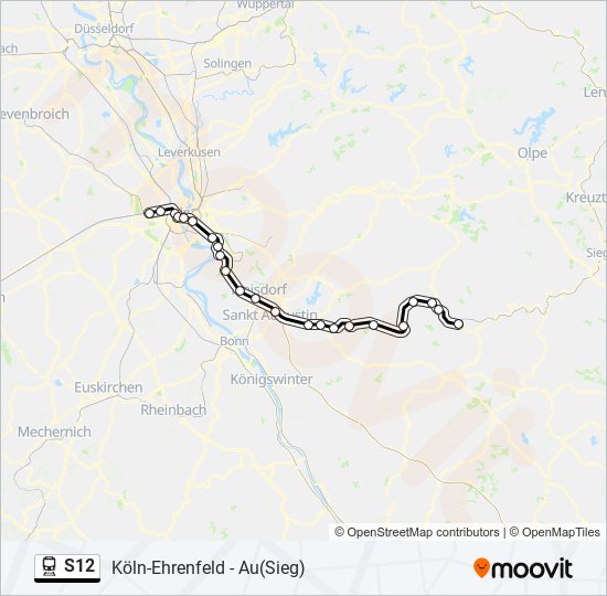 S12 train Line Map