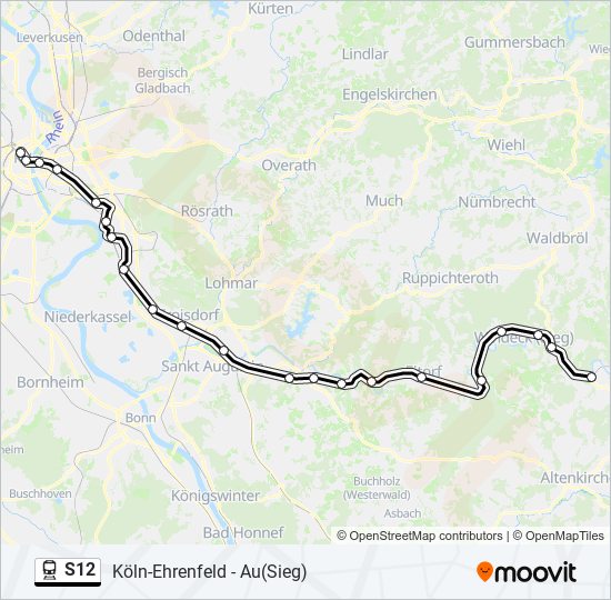 S12 train Line Map