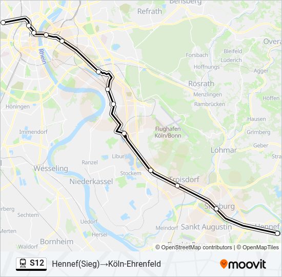 Поезд S12: карта маршрута