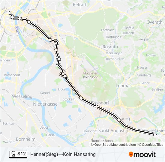 S12 train Line Map