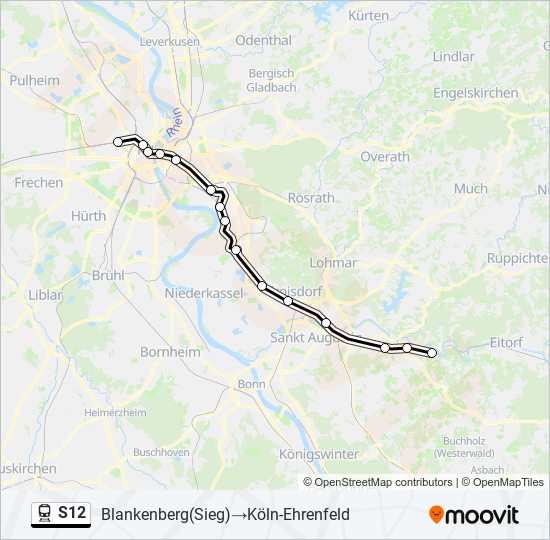 S12 train Line Map