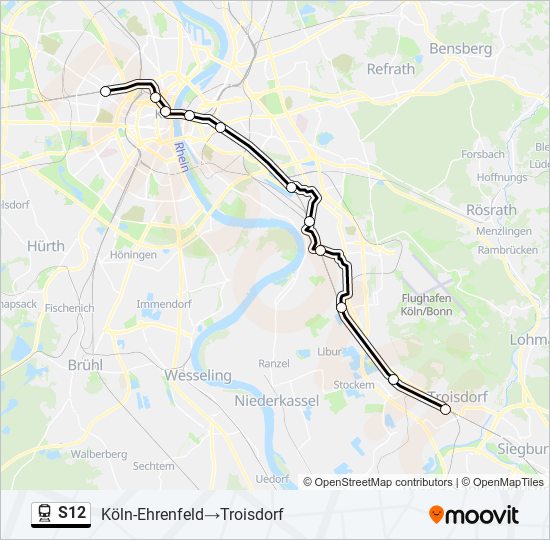 S12 train Line Map