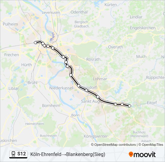 S12 train Line Map