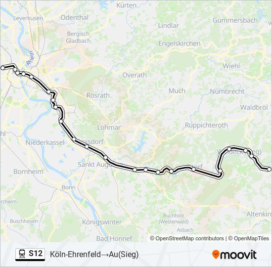 S12 train Line Map