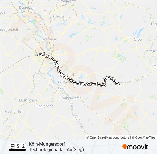 S12 train Line Map