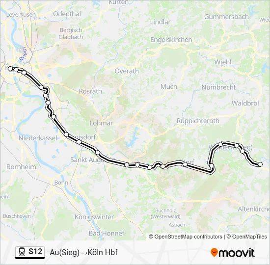 Поезд S12: карта маршрута