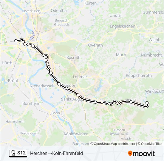 S12 train Line Map