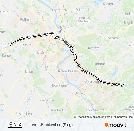 S12 train Line Map