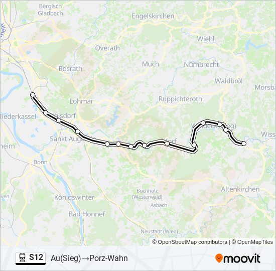 S12 train Line Map