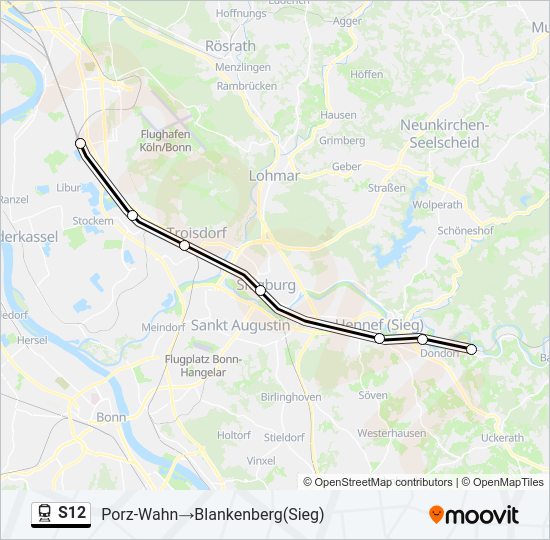 S12 train Line Map