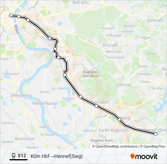 S12 Train Line Map