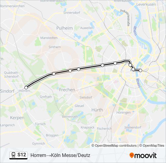 S12 train Line Map