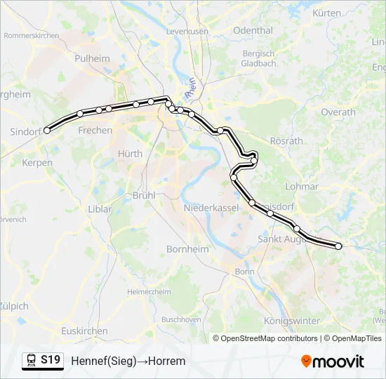 S19 Train Line Map
