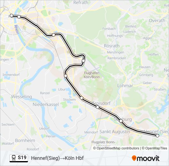 S19 train Line Map