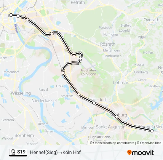 S19 Train Line Map