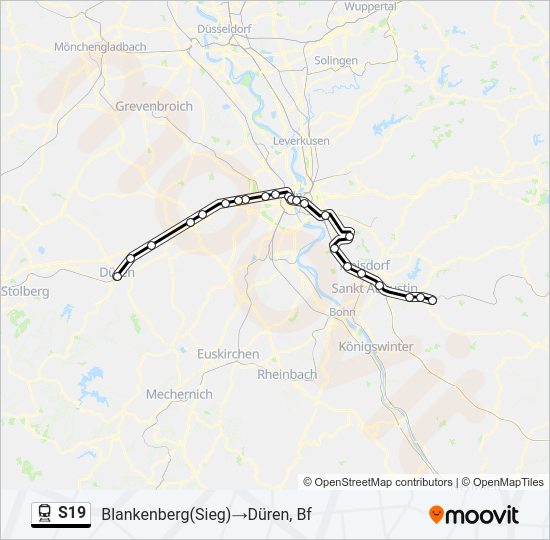 S19 train Line Map