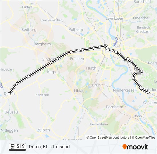 S19 train Line Map