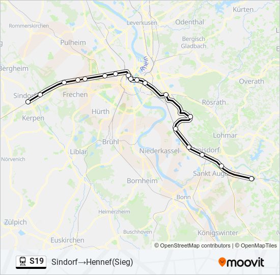 S19 train Line Map