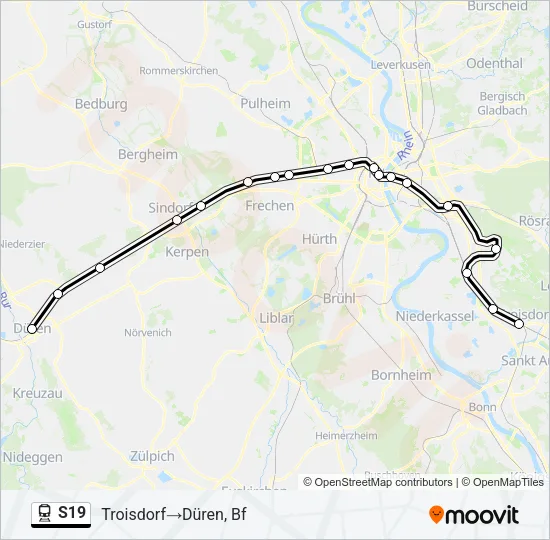 S19 Train Line Map