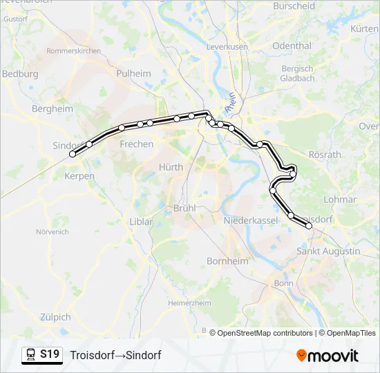 S19 Train Line Map