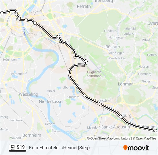 S19 train Line Map