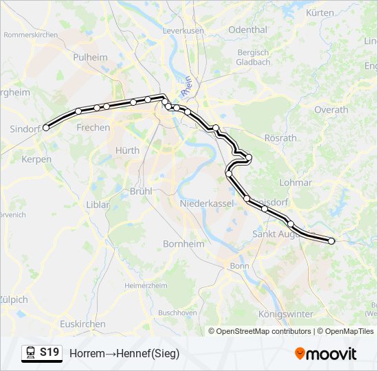 S19 train Line Map