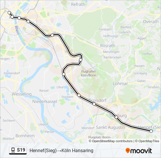 S19 train Line Map