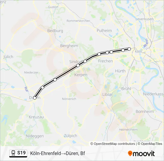 Bahnlinie S19 Karte