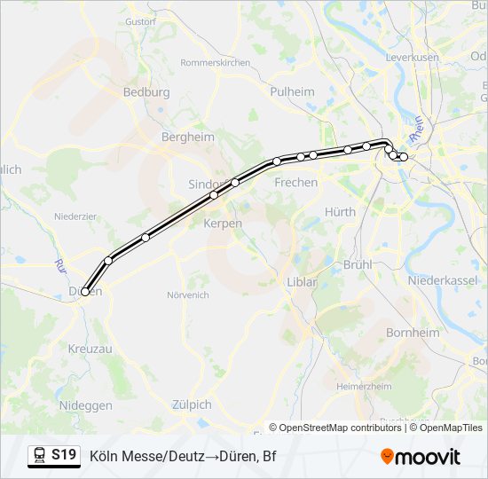 Bahnlinie S19 Karte