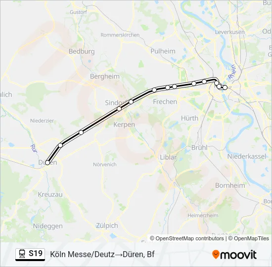 S19 Train Line Map