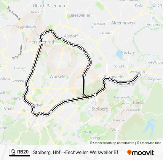 Bahnlinie RB20 Karte