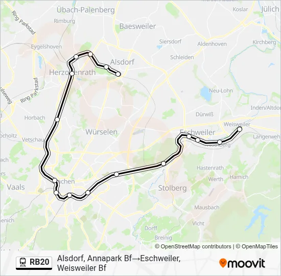 Bahnlinie RB20 Karte