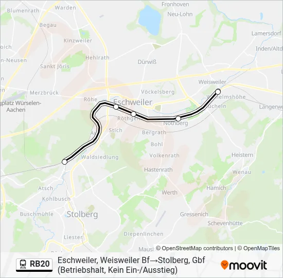 Bahnlinie RB20 Karte