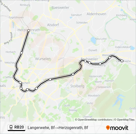 Bahnlinie RB20 Karte