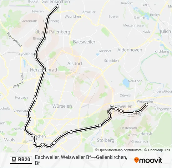 Bahnlinie RB20 Karte