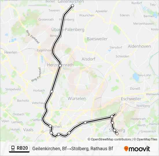 Bahnlinie RB20 Karte