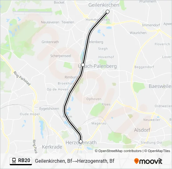 Bahnlinie RB20 Karte