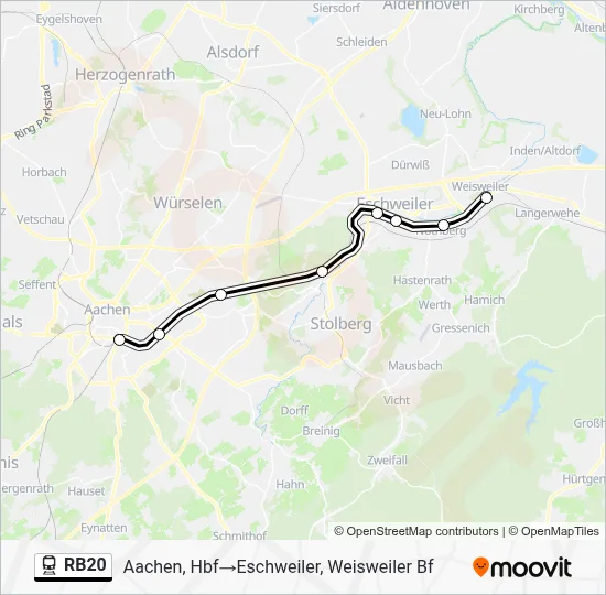 Bahnlinie RB20 Karte