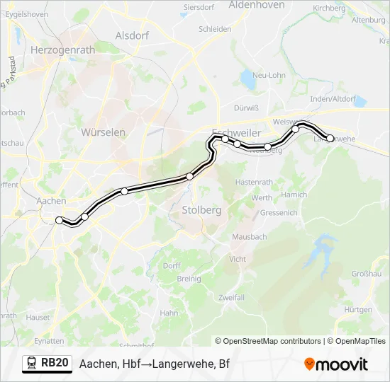 Bahnlinie RB20 Karte