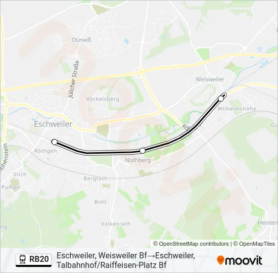 Bahnlinie RB20 Karte