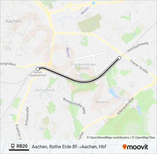 Bahnlinie RB20 Karte