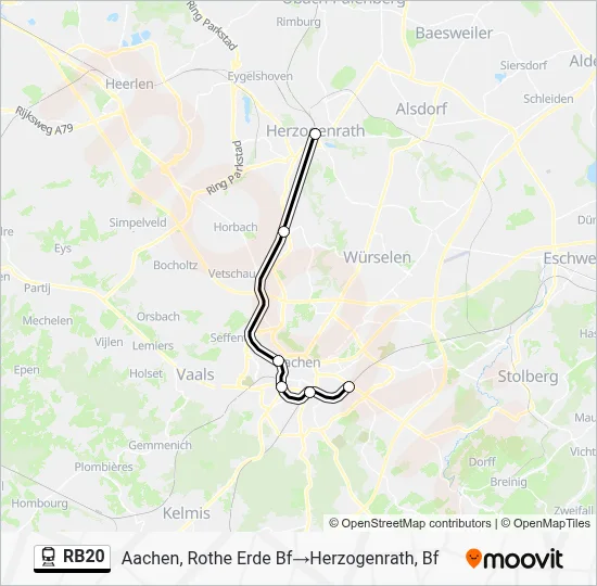 Bahnlinie RB20 Karte