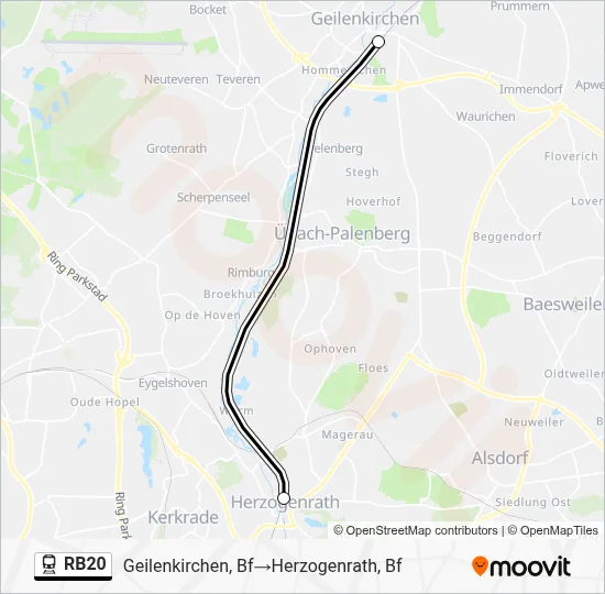 Bahnlinie RB20 Karte
