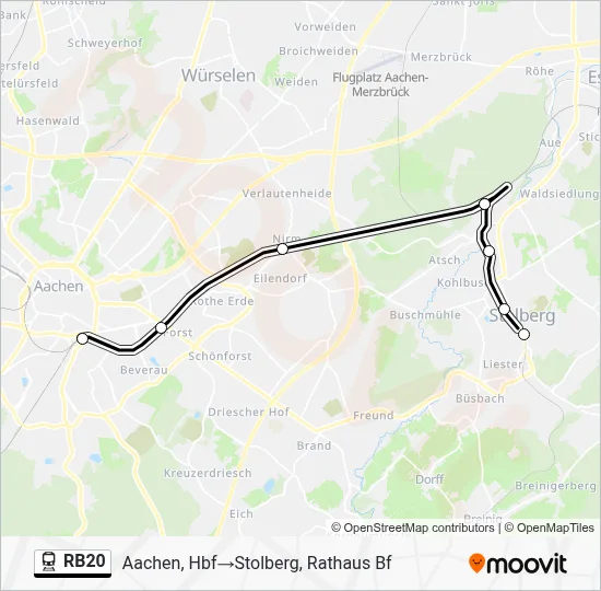 Bahnlinie RB20 Karte